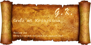 Gnámt Krisztina névjegykártya