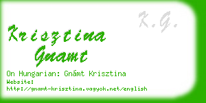 krisztina gnamt business card
